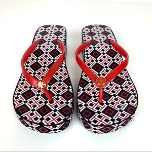 Tory Burch Wedge Flip Flops Size 7